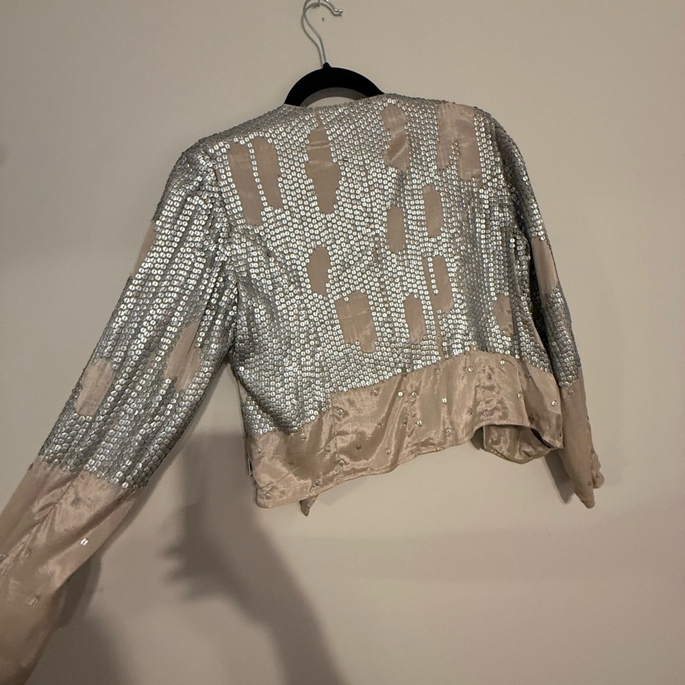 Topshop Silver Sequin Jacket